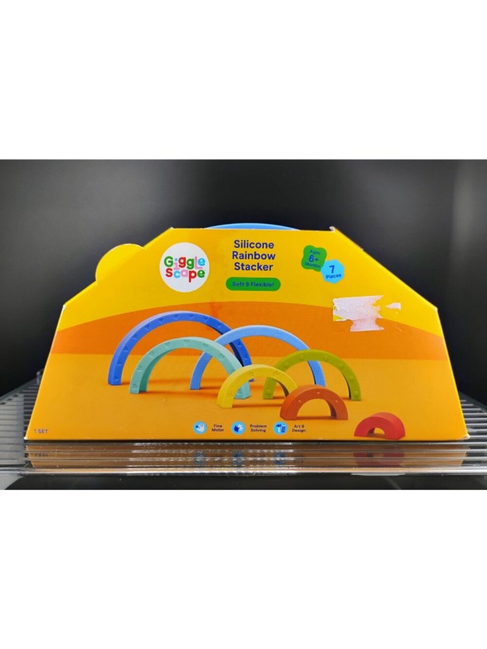 Gigglescape Silicone Rainbow Stacker 7 Piece Toy Set